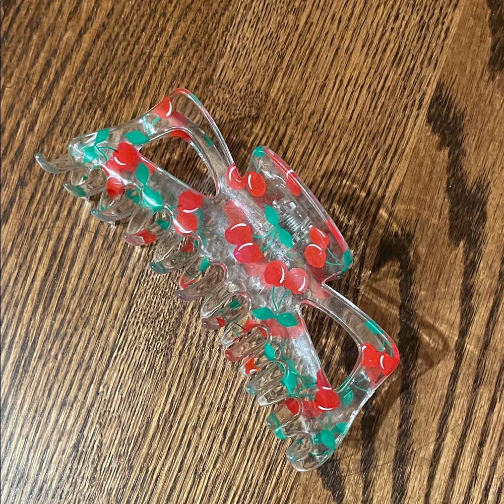 Cherry Print Hair Claw Clip